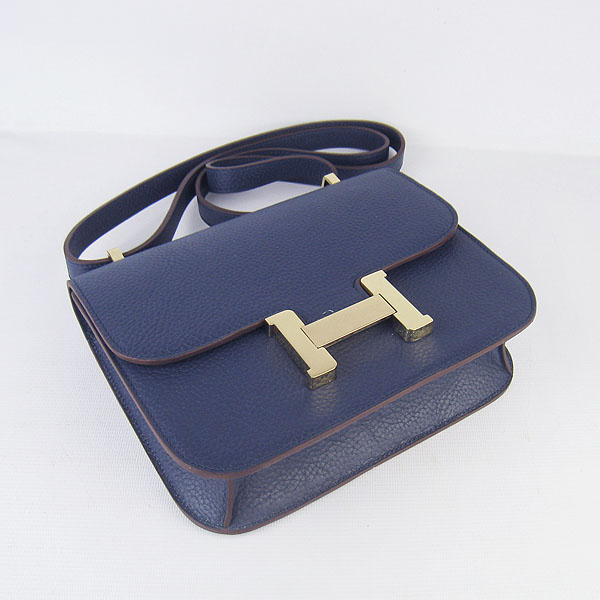 7A Hermes Oxhide Leather Message Bag Dark Blue H017 - Click Image to Close